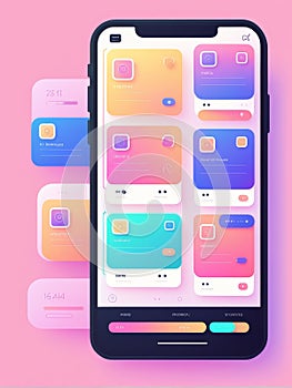 mobile app interface, smartphone screen, vector.mobile vector.