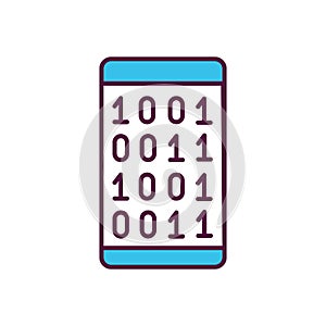 Mobile app software coding RGB color icon