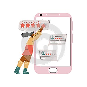 Mobile app top rating vector illustration