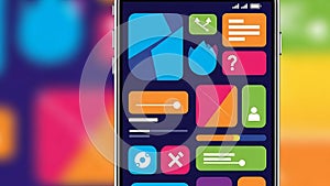 Mobile App UI Design Colorful Modern Interface Elements