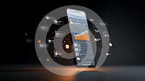 Mobile app ui design showcasing data analytics and user interface elements for modern applications