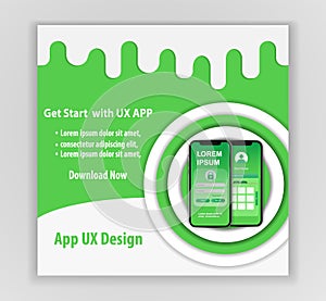 Mobile app ux design vector template concept