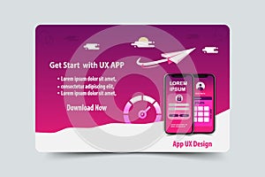 Mobile app ux design vector template concept