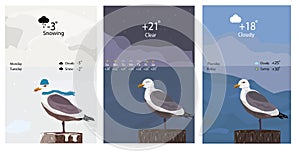 Mobile app weather forecast template