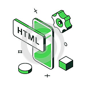 Mobile app web development useful web site user interface platform technology isometric vector