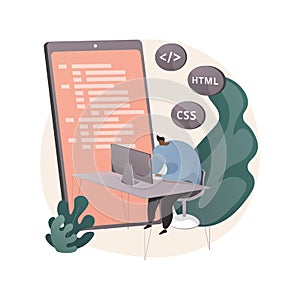 Mobile application development abstract concept vector illustration.