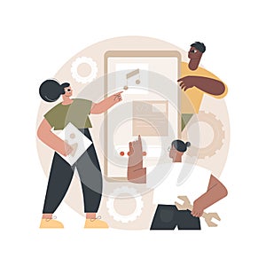 Mobile application development abstract concept vector illustration.