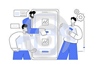 Mobile application development abstract concept vector illustration.