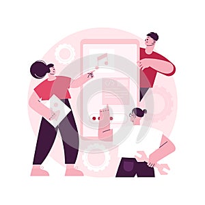 Mobile application development abstract concept vector illustration.