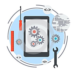 Mobile application development concept
