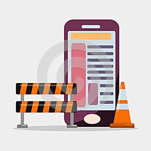 Mobile application development concept vector illustration symbol