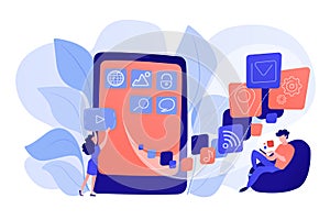 Mobile application development vector illustration