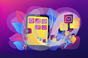 Mobile application development vector illustration