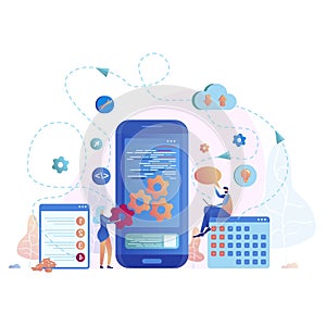 Mobile Application Development Vector Illustration