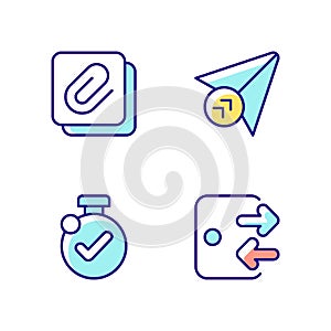 Mobile application interface RGB color icons set