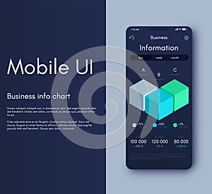 Mobile application interface. Ui design, vector illustration