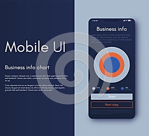 Mobile application interface. Ui design, vector illustration