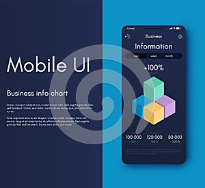 Mobile application interface. Ui design, vector illustration