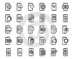 Mobile Application outline icon and symbol for website, application