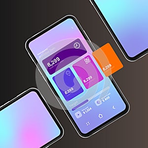 Mobile application UI UX user experience and user interface pop from screen widget apps.