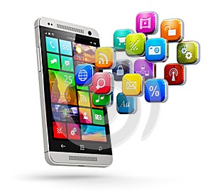 Mobile applications and internet concept