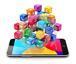 Mobile applications and internet concept