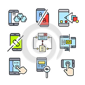 Mobile Apps Development Icon Color Illustration Design