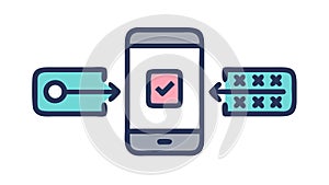 Mobile Authentication Secure Data Access, vector design Generative AI