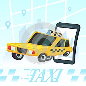 Mobile auto application. Transport service, position pin on map. Vector colorful illustration in flat style image City taxi design