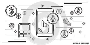 Mobile bank, e-banking vector concept
