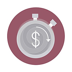 Mobile banking, business clock time money block style icon
