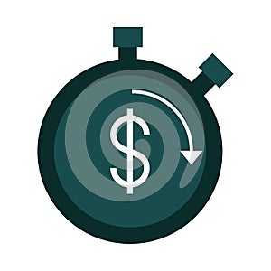 Mobile banking, business clock time money flat style icon