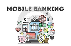 Mobile banking concept.