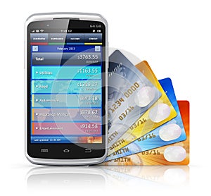 Mobile banking and finance concept