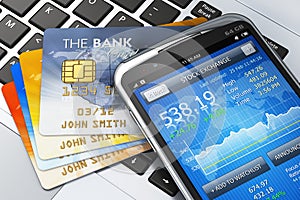 Mobile banking and finance concept