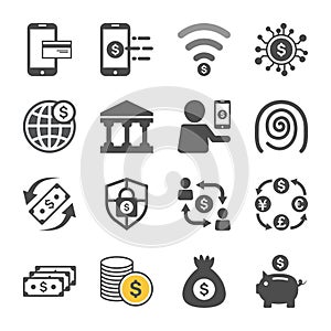 Mobile banking icon set