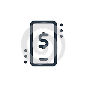 mobile banking icon vector from fintech concept. Thin line illustration of mobile banking editable stroke. mobile banking linear