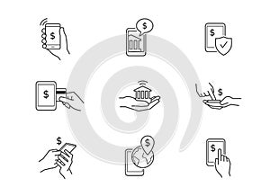 Mobile banking icons