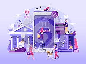 Mobile Banking Illustration