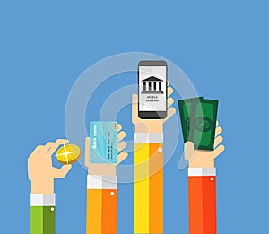 Mobile Banking Payment Flat Concept Vector
