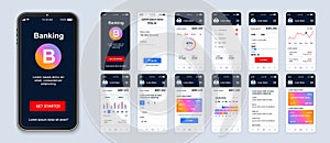 Mobile banking UI app smartphone interface vector