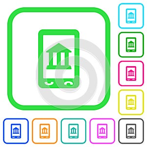 Mobile banking vivid colored flat icons