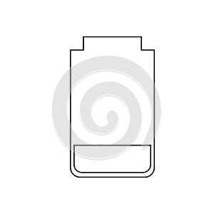 Mobile battery power low line icon