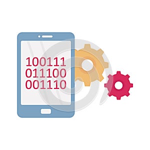 Mobile binary settings Color Vector icon which can easily modify or edit