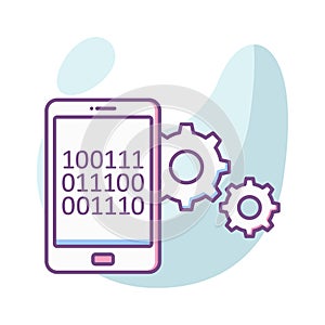 Mobile binary settings Color Vector icon which can easily modify or edit