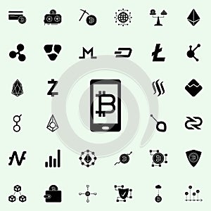 mobile bitcoin icon. Crypto currency icons universal set for web and mobile