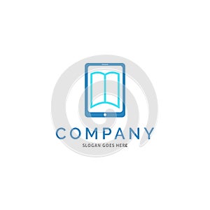 Mobile Book Icon Vector Logo Template Illustration Design