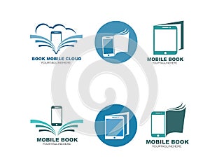 mobile book logo icon vector illustration design