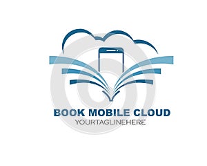 mobile book logo icon vector illustration design