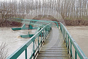 Mobile bridge over the river